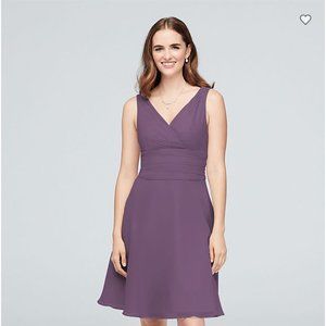 Surplice Tank Short Chiffon Bridesmaid Dress